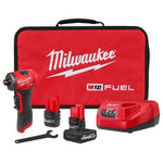 Milwaukee Tool M12 FUEL 1/4 Inch Right Angle Die Grinder 2 Battery Kit