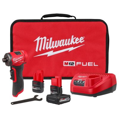 Milwaukee Tool M12 FUEL 1/4 Inch Right Angle Die Grinder 2 Battery Kit