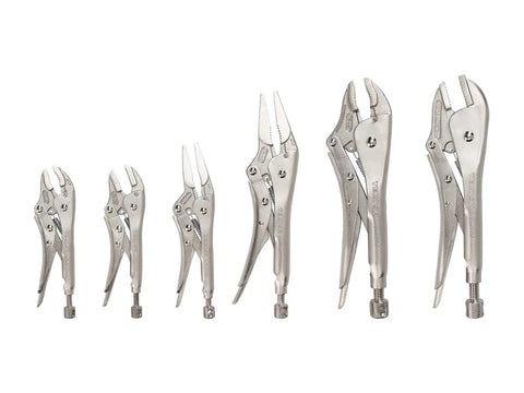 Tekton Locking Pliers Set, 6-Piece (Straight Jaw, Curved Jaw, Long Nose)