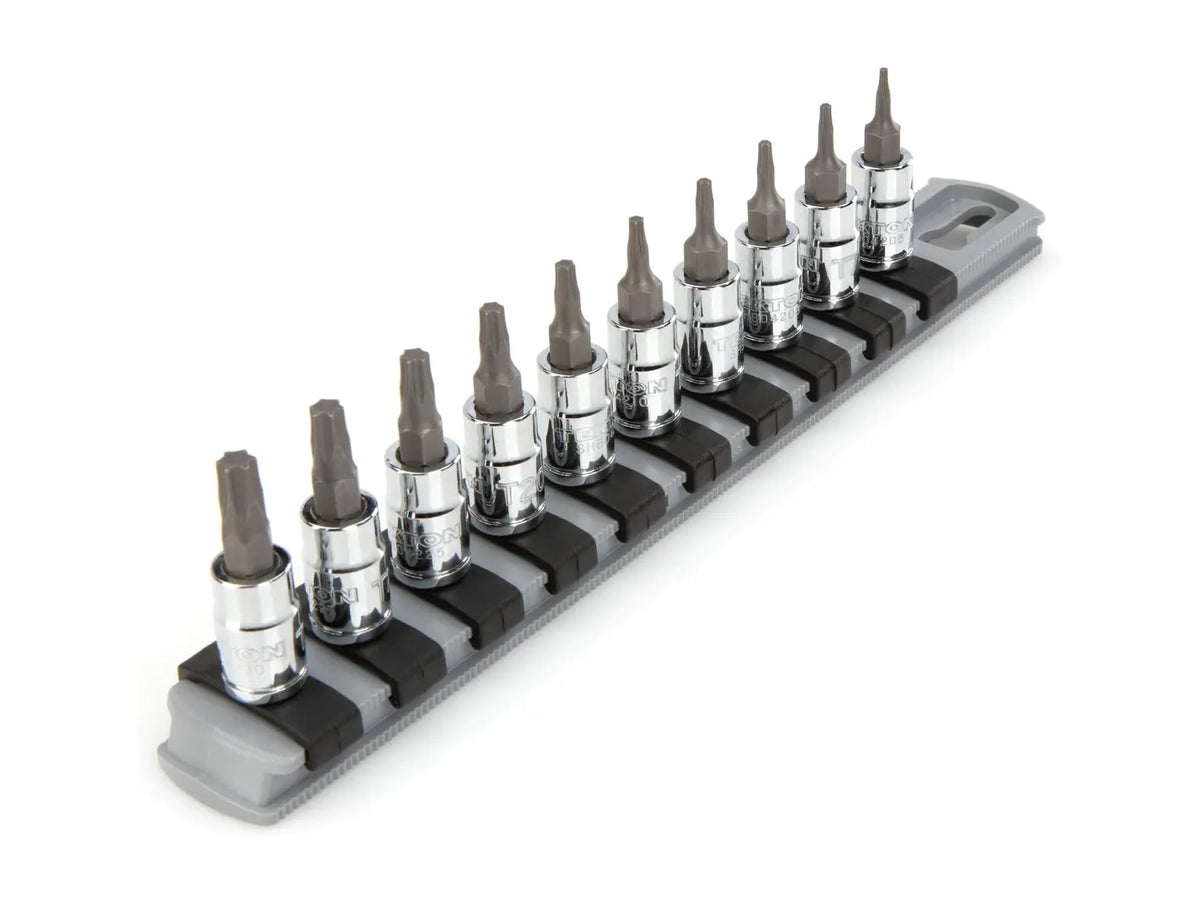 Tekton 1/4 Inch Drive Torx Bit Socket Set with Rail, 10-Piece (T6-T30 ...