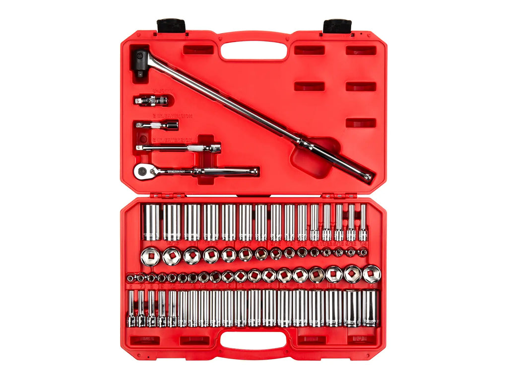 Tekton 3/8 Inch Drive 6-Point Socket and Ratchet Set, 73-Piece (1 Tekton 3/8 Inch Drive 6-Point Socket and Ratchet Set, 73-Piece (1