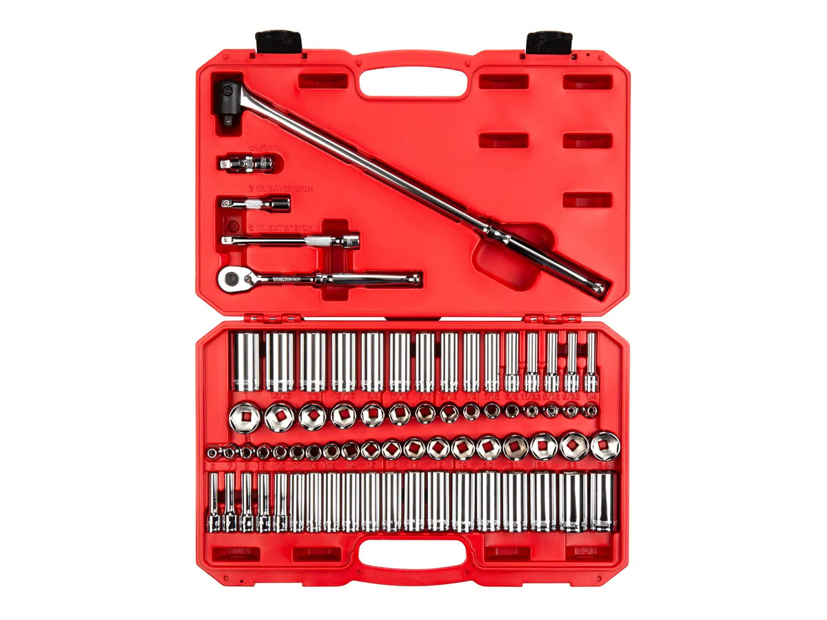 Tekton 3/8 Inch Drive 6-Point Socket and Ratchet Set, 73-Piece (1/4-1 ...