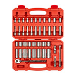 Tekton 3/8 Inch Drive 6-Point Socket and Ratchet Set, 43-Piece (6-24 mm)