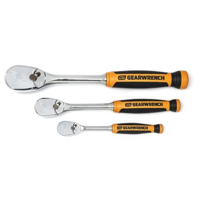 GEARWRENCH 3-Piece 1/4, 3/8 & 1/2 in. 90-Tooth-Tooth Cushion Grip Ratchet Set